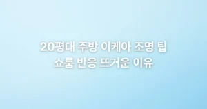 20평대 주방 이케아 조명 팁 쇼룸 반응 뜨거운 이유
