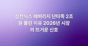 2026년 삼전닉스 레버리지 ETF 상장 첫날 개인 투자자 2조원 순매수와 60% 급등 현상을 분석합니다. 단타족 급증 배경과 고위험 투자 주의사항, 그리고 반도체 주식의 변동성 자극 가능성에 대해 심층적으로 다룹니다.